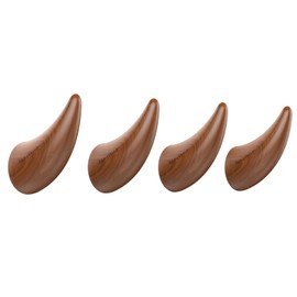 JigJag Wood Wall Hooks, 4 Pack Coat Hooks Wall Mounted, Horn Hooks Design, Decorative Wall Hooks, Cowboy Hat Rack for Wall – Modern, Natural, Space-Saving, Baseball Cap Organizer