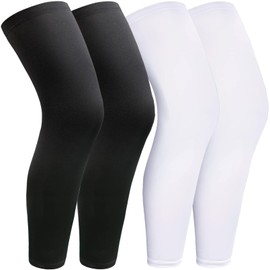 smilixin 2 Pairs Leg Sleeves,Full Leg Compression Sleeve for Men Women,Long Knee Sleeve with Anti-slip Silicone Strips (M)