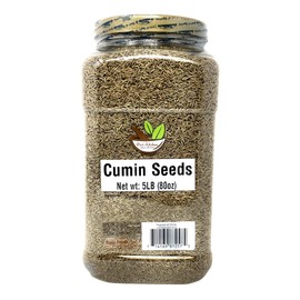 Desi Kitchen Cumin Seeds Whole (Jeera) Spice 5lbs (80oz) 2.27kg Bulk, PET Jar ~ All Natural , NON-GMO , Vegan, Indian Origin