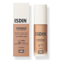 Isdin Coverage Base De Maquillaje Alta Cobertura Con Protector Solar Fps 50 Tono 5.0 Bronze                                                           