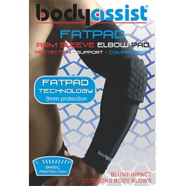 BodyAssist FatPad Extended Elbow/Arm Sleeve Black Medium Single