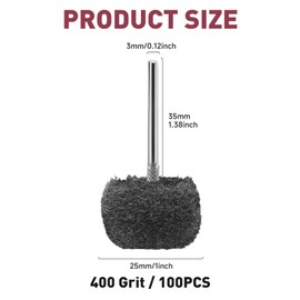 100 PCS Abrasive Buffing Wheels,1 inch Polishing Wheel Set for Proxxon Dremel Rotary Tool Accessory-1/8'' Shank