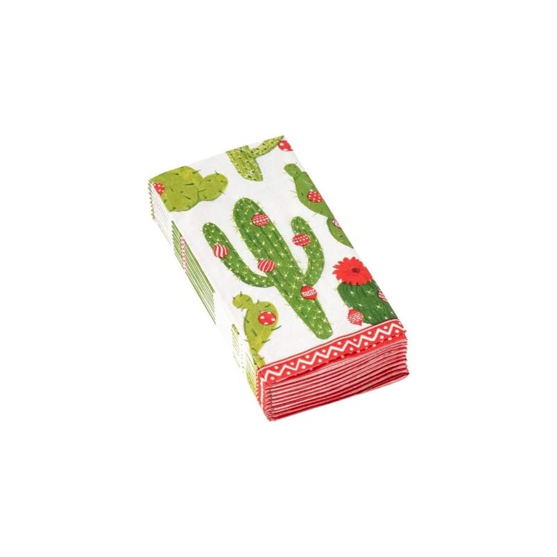 Caspari Merry Cactus Facial Tissue Hankies in Ivory - Pack