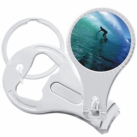 Surfer Wave Ocean Nail Clippers Plus Bottle Opener Keychain