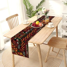 Sunwer Kwanzaa Table Runner African American Heritage Festival Holiday Party Decoration Home Kitchen Dining Room Decor (13" x 108")