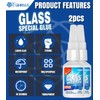 2Pack 20g Clear Glass Glue - Strong Adhesive for Glass