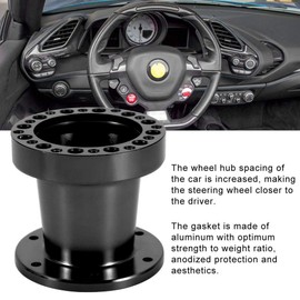 Steering Spacer 2 Colours 3 Inch Steering Wheel Spacer Universal Car Steering Wheel Hub Kit Spacer Aftermarket Steering Wheel Hub (Black)