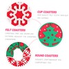 KONTONTY 8pcs Round Felt Cup Coasters Mat Non-Slip Christmas Tree