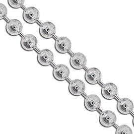 Sac Silver Stainless Steel Military Ball Bead Chain 6mm Dog Tag Link Pallini Necklace 36"