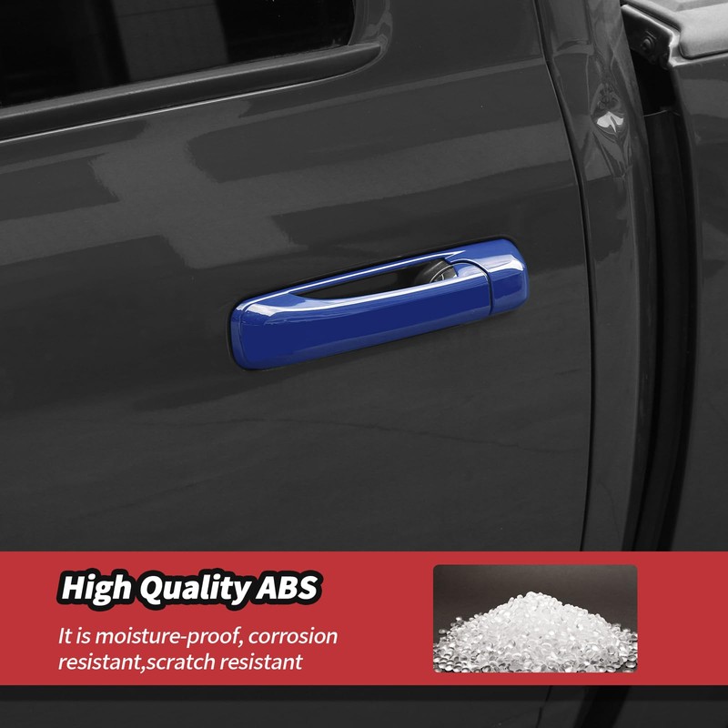 JeCar Blue Door Handle Cover Trim Fit for Dodge RAM