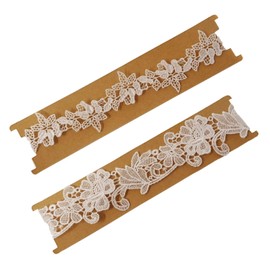Honbay 2PCS Lace Flower Leaf Design Bridal Garter Stretches Garter Belts for Wedding