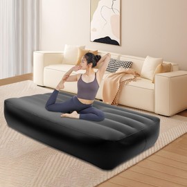 PIAOCAIYIN Inflatable BBL Mattress with Hole After Surgery PVC BBL Bed After Surgery for Sleeping, 72" X 40" Post Surgery Recovery Bed, Pregnancy Bed for Camping Traveling Hiking (Black)