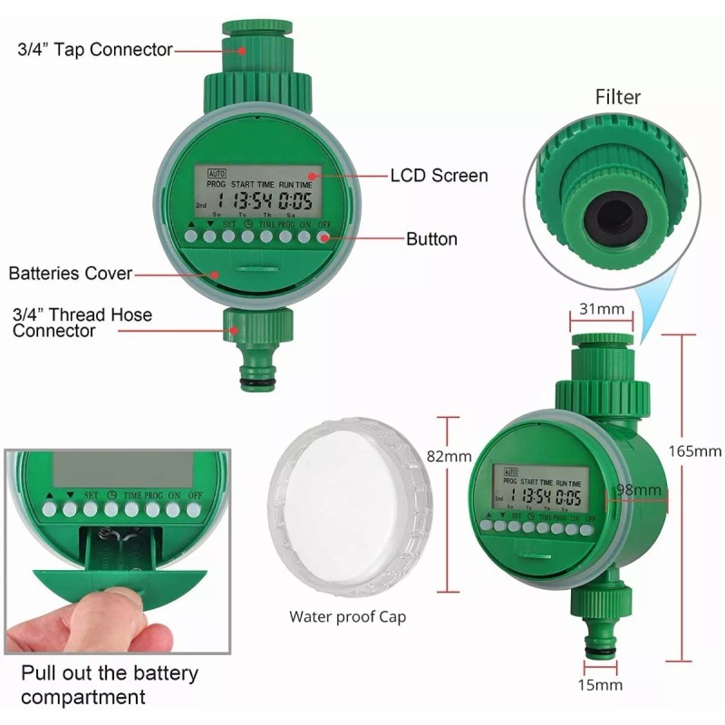 WP Sistema De Riego Por Goteo Con Temporizador Automático 30m