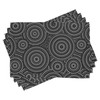 ABAKUHAUS Black and White Table Runner & 4 Piece Placemats,