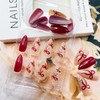 LRKNNO Red Press on Nails Almond Medium Fake Nails with