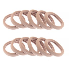 50 Pcs Thick Hair Ties Seamless Hair Bands Ponytail Holder Soft No Break Hair Bands for Women (nude color)