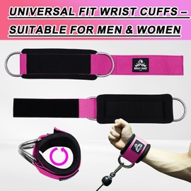 Wrist Cuffs with Dual D-Rings – Secure & Comfortable Support for Cable Machine Workouts, Lateral Raises, Arm Strength Training, and Triceps Exercises