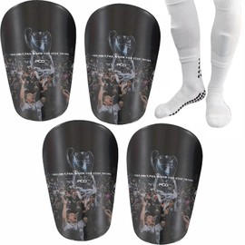 Pack of 4 Mini Shin Pads for Football, 10 x 6 cm, Additional Small Shin Pads, Protective Equipment, Shin Pads for Teenagers, Adults, Boys, Girls (Champion)