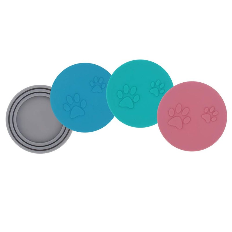 SLSON 4 Pack Pet Food Can Cover Set, Universal Silicone