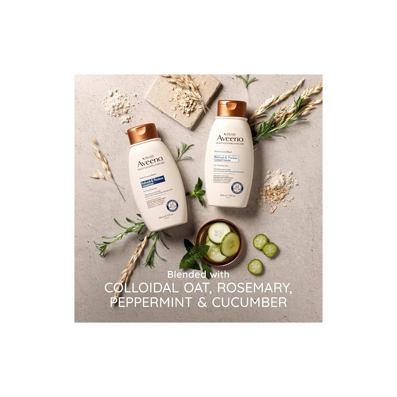 Aveeno Scalp Soothing Fresh Greens Blend Shampoo for Volume, Thickness