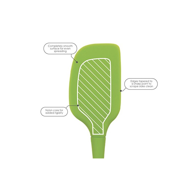 Tovolo Flex-Core Wood Handled Spoonula - Spring Green