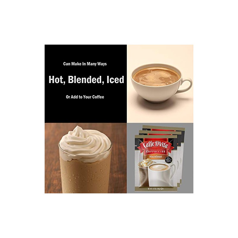 Caffe D'Vita Hazelnut Cappuccino Mix - Instant Coffee Mix, No