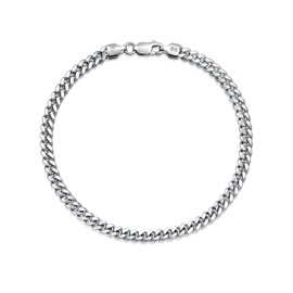 Miami Cuban Mens Chain Bracelet Heavy 150 Gauge 925 Silver 8 Inch Made in Italy