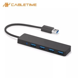 USB 3.0 Hub 4-Port Adapter Charger Data SLIM Super Speed PC Mac Laptop Desktop