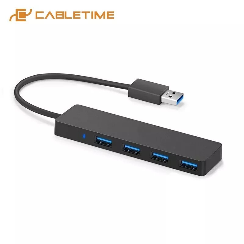 USB 3.0 Hub 4-Port Adapter Charger Data SLIM Super Speed