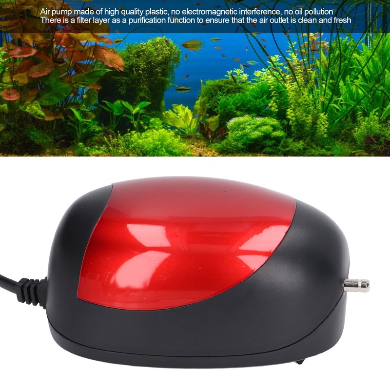 Portable Aquarium Air Pump Quiet Waterproof LED Light Fish Tank