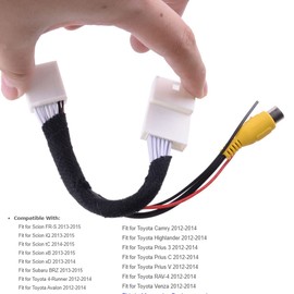 16 Pins Reverse Backup Rear View Camera Harness Adapter Connector Compatible with Toyota Prius Scion xD xB