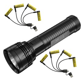 Nitecore Combo EA81-8X NH2400 AA Rechargeable Batteries - Combo EA81 C-Ree XHP50 Flashlight/Searchlight -2150 Lumens w/ 8X NH2400 USB-C Rechargeable 1.5V AA Batteries