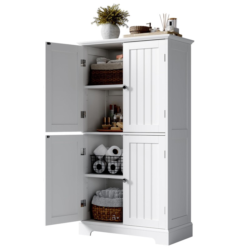 ChooChoo Bathroom Floor Cabinet, Modern Bathroom Storage Cabinet with 4