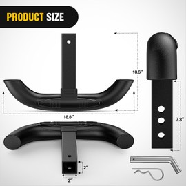 Nilight Tow Hitch Step for 2 Inch Receiver Heavy Duty Steel Universal Rear Bumper Guard 350lbs Capacity Wide Non Slip Trailer Hitch Step Bar with 5/8 inch Pin Clip Fits Pickup Truck SUV Van