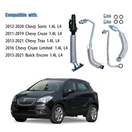 Xintre 4PCS Turbo Oil Return Drain Line and Oil Feed Pipe Kit Compatible with Chevy Cruze Sonic Trax & Buick Encore 1.4 L4 55568031 55592600 25198546 55567067 55587854