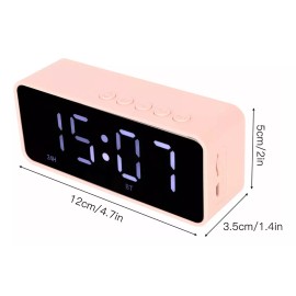 Savefree Reloj Despertador Digital USB Savefree Con Alarma, Bluetooth, Radio FM Color Rosa