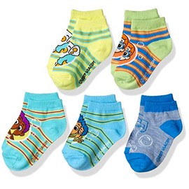 Nickelodeon boys Bubble Guppies 5 Pack Shorty Socks, Assorted Striped Sherbet, Shoe Size 4-8 US
