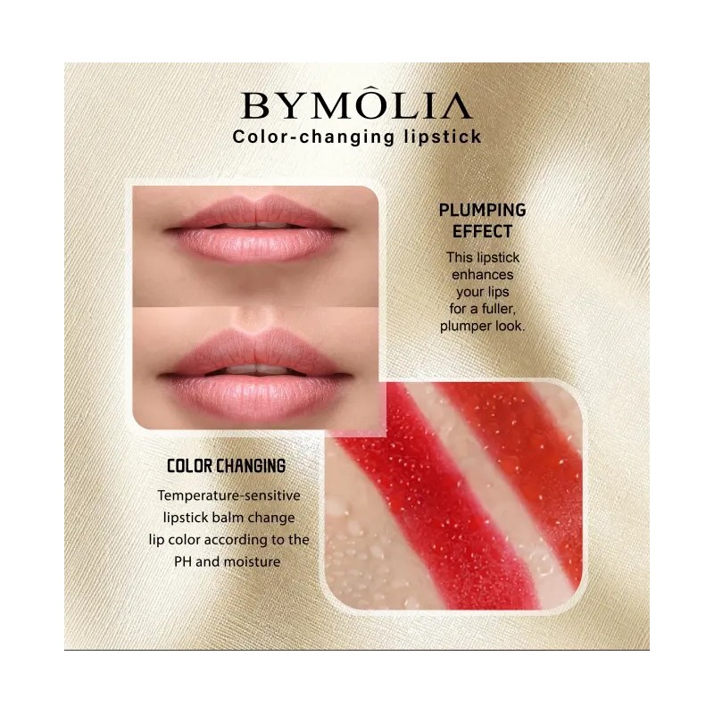 BYMOLIA Transferproof Color-Changing Lipstick – Long-Lasting, Moisturizing, Temperature-Sensitive Lip Color,