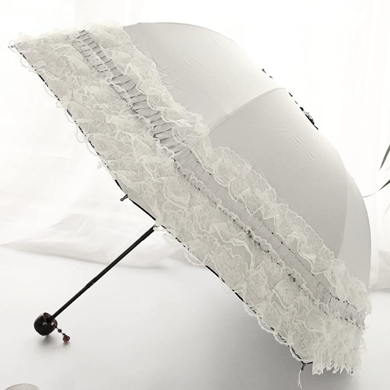 Lace Sun Parasol Wedding Princess Lolita Umbrella (Flower Printed Lining)