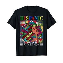Hispanic Heritage Month All Countries Flags Heart T-Shirt