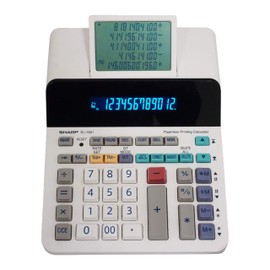 Sharp Paperless Printing Desk Calculator w/Check and Correct, Large 12-Digit LCD Primary Display, Printing Calculator/Adding Machine with Scrolling LCD Display Replacing Paper (EL-1901)