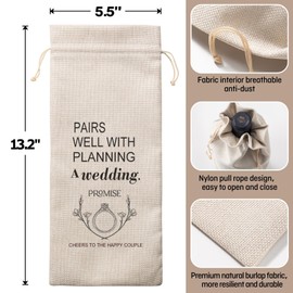 Wine Bage engagement gifts for couples, engagement wine bag gift for Mr and Mrs, Marriage Honnymoon Wedding party gifts wine bag (Promise ring)