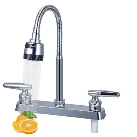 JESWO Mezcladora para Fregadero, Llaves para Fregadero de Cocina de Cuello Flexible, Grifos para Fregadero de Cocina, Puede Girarse 360°, Llave para Tarja de Cocina con Modos de Agua Fría y Caliente