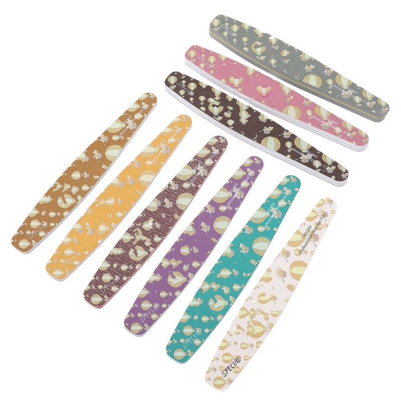 9PCS Nail File Professional Nail Art Sanding Strips Polishing Tools