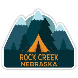 Rock Creek Nebraska Souvenir 4-Inch Fridge Magnet Camping Tent Design