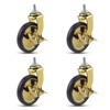3" stem Caster Wheels, Hotel Restaurant Trolley Casters Set of