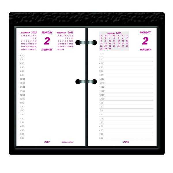 Brownline Daily Calendar Pad Refill, 6 x 3.5, White/Burgundy/Gray Sheets, 2023