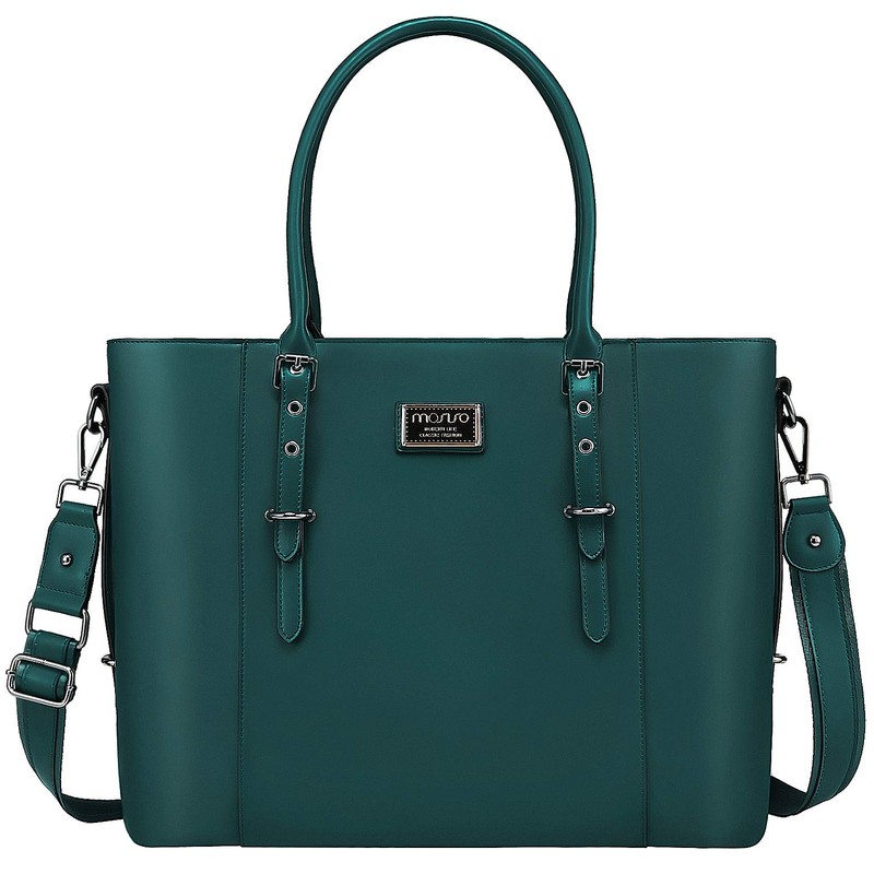 MOSISO Laptop Bag for Women, 17.3 inch Waterproof Vintage PU