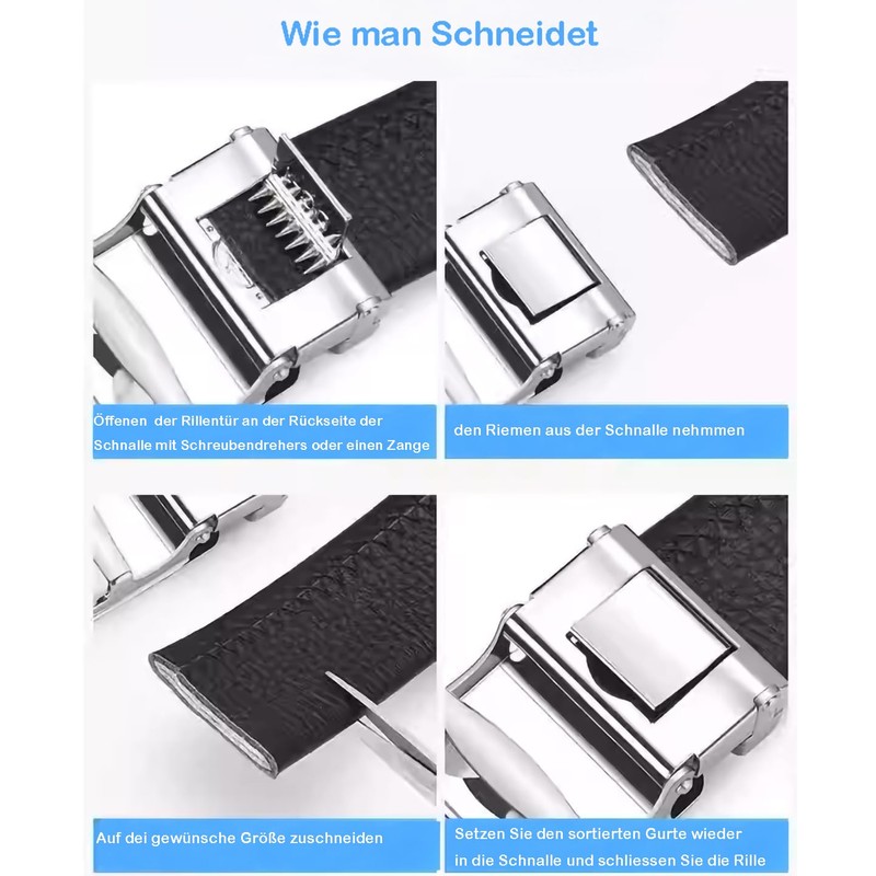 Glamexx24 Men's Grau Belt, Gray, Gürtelgröße 115 cm