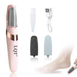 LQT® Electric Foot File – Rechargeable Callus Remover for Hard, Cracked Skin – At-Home Pedicure Kit for Smooth Feet (Men & Women) (Pink)